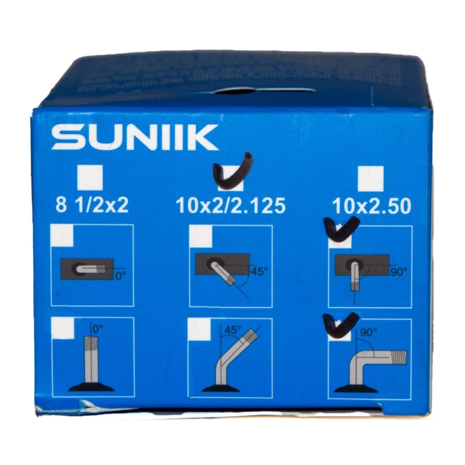 Cámara de aire 10x2,125 Válvula 90ºx90º SUNIIK - 50 unidades