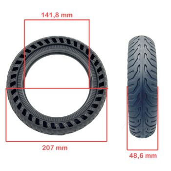 Rueda maciza 8,5x2 Agujereada NEGRO Para Xiaomi