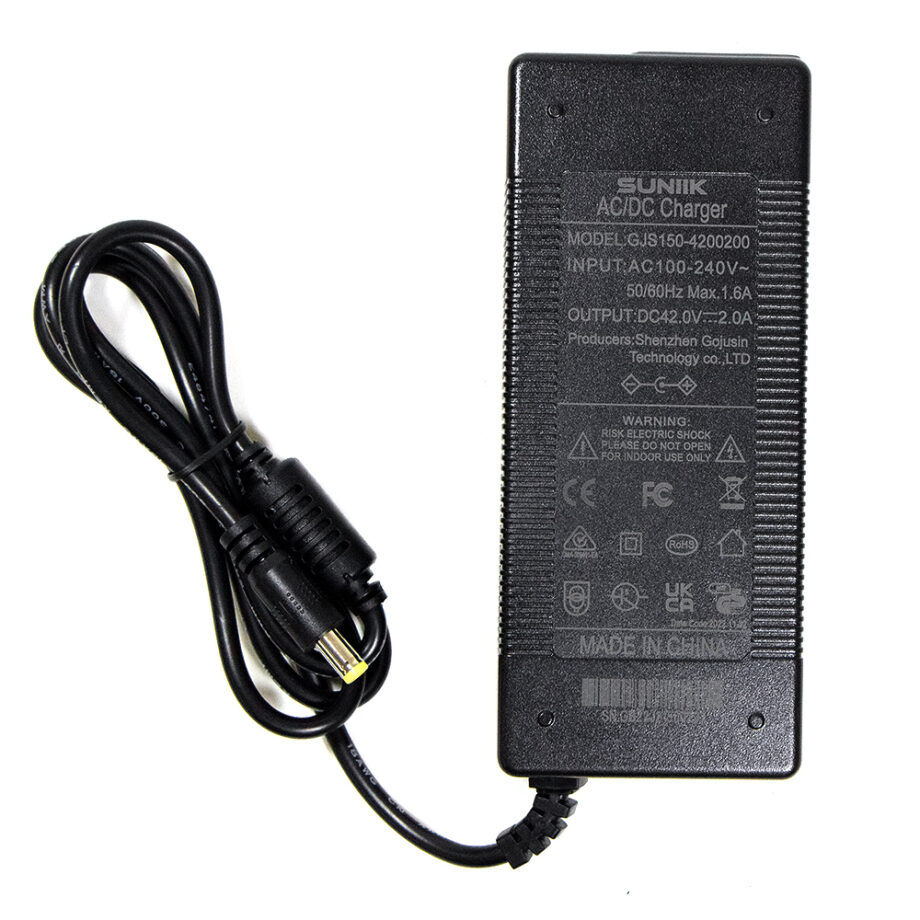 Caricabatterie 42V 2A con connettore DC5521 (versione premium senza ventola) [Suniik]