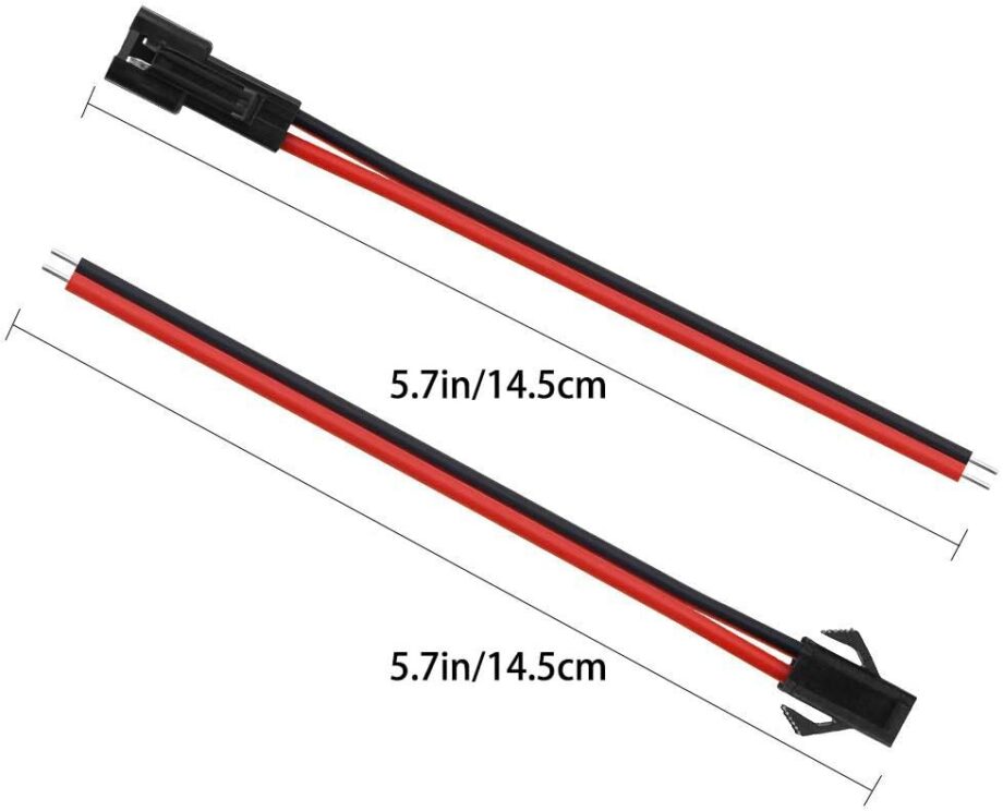 Conector SM 2 pines con cable 22 AWG - 5M/5H (pack 10 unidades)