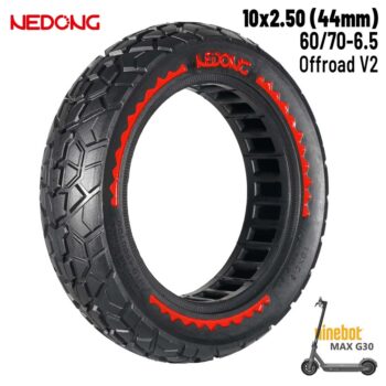 Rueda maciza roja 10x2,5-6,5 - Offroad (44MM)