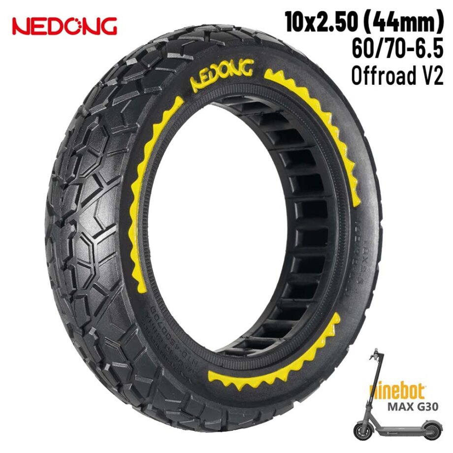 Rueda maciza amarilla 10x2,5-6,5 - Offroad (44MM)