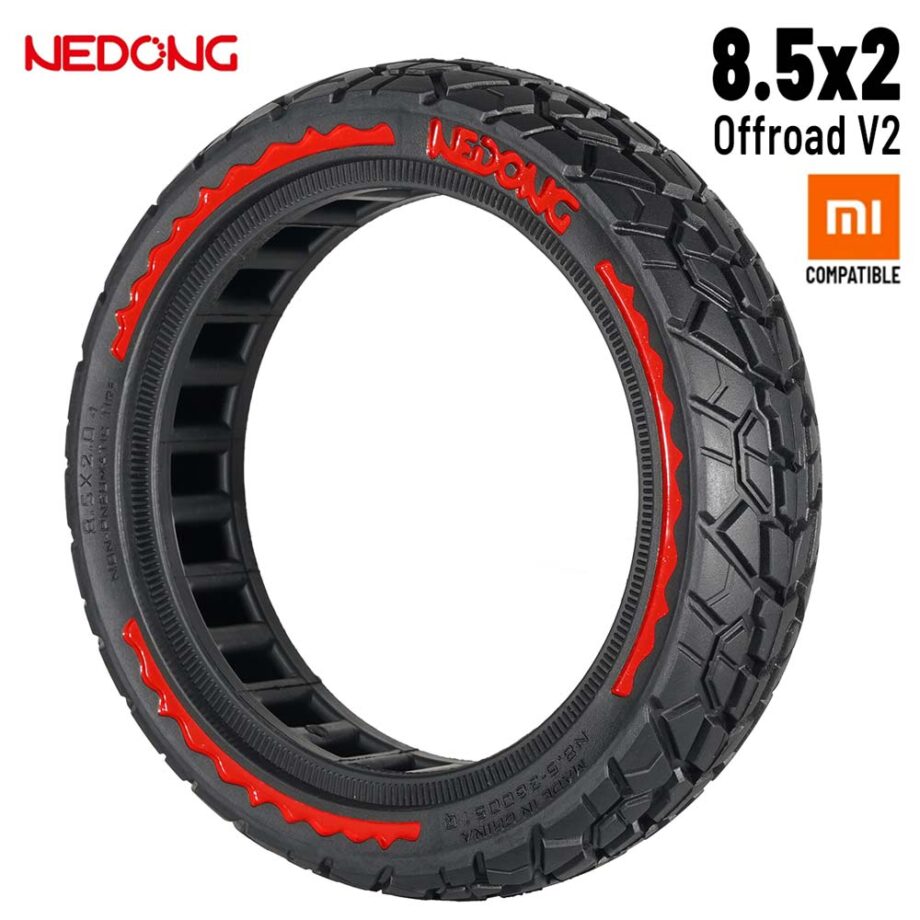 Rueda maciza roja ultraligera 8,5x2 (Versión offroad V2)