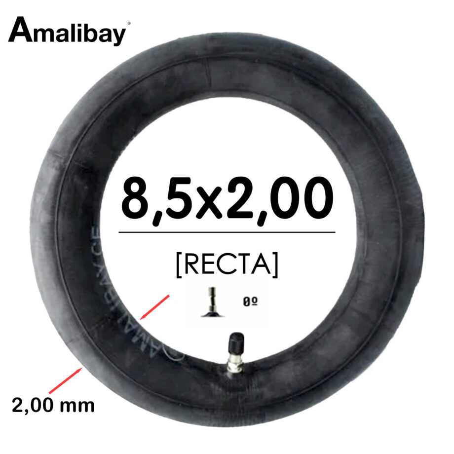 Cámara de aire 8,5x2 (válvula recta) Reforzada 120 gramos