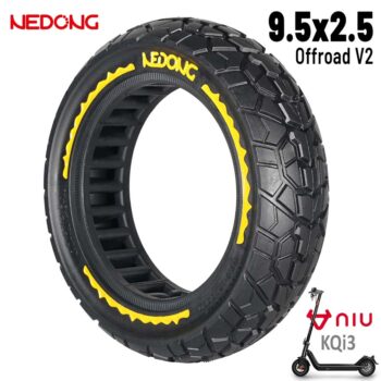 Rueda maciza amarilla ultraligera 9,5x2,5 (Versión offroad V2)