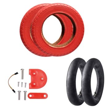 Kit ruota completa 10x2 pollici (Pneumatici Rossi)